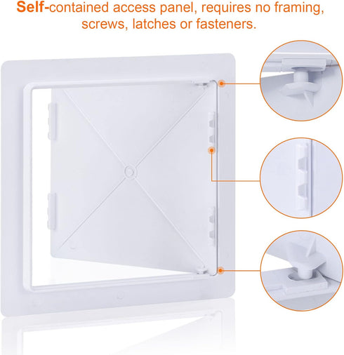 Suteck Plastic Access Panel for Drywall Ceiling 10 x 10 Inch Reinforced Plumbing Wall Access Doors Removable Hinged White...