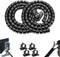 PC Cable Management Sleeve Tube Desk Cord Organizer 2 PCS Black, 7/8 inch -5 ft Cover Wrap Easy to Install Messy Wire Solution for TV Office Compu...