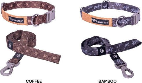 Dog Combo premium Collar & Leash, dog collar, Dog leash, Durable metal buckle set, Fashionable recycled webbing, Attachable D-ring, Adjustable siz...