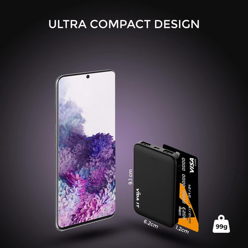 Vida IT 5000mAh Mini Power Bank Small Portable Charger for Heated Vest Jacket Battery Pack for iPhone Samsung Cell Phone with Dual USB Output, Lig...