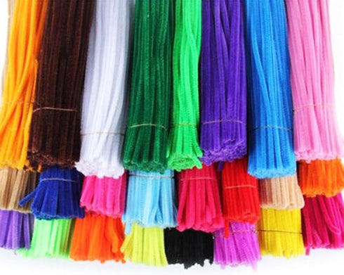 Carykon Super Fuzzy Chenille Stems Pipe Cleaners, Pack of 100 (Light Blue)...