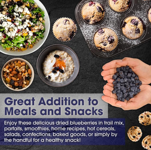 Cherry Bay Orchards - Dried Blueberries - (6oz Bag) -100% Domestic, Natural, Kosher Certified, Gluten-Free, and GMO Free - Packed in a Resealable ...