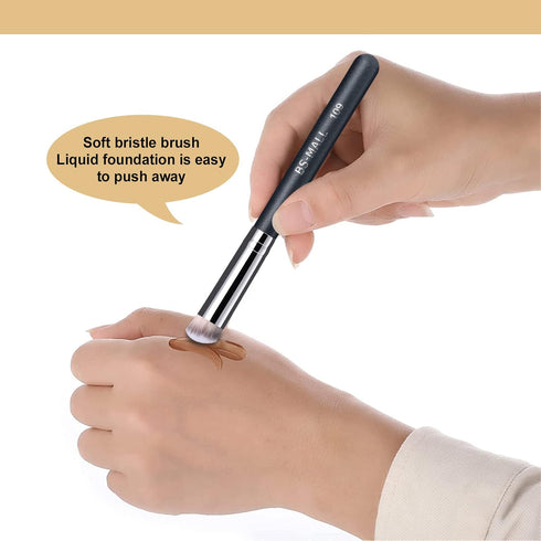 BS-MALL Concealer Brush Makeup Brushes Under Eye Angled Flat Top Kabuki Brush Small Foundation Pack of 2 Nose Contour Brush Travel Package...