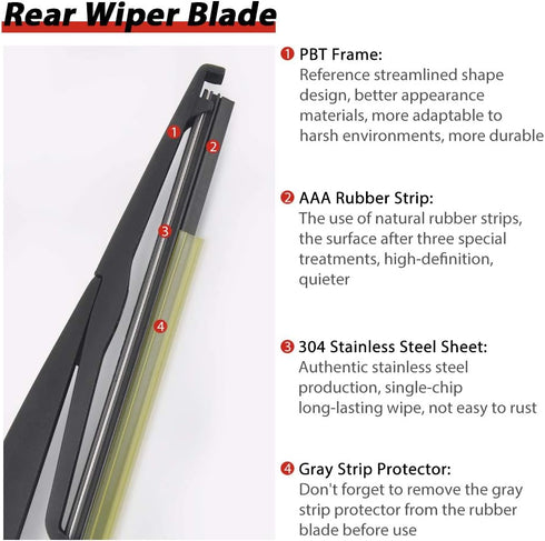 OTUAYAUTO Upgraded Replacement for Ford Expedition Lincoln Navigator 2009-2016 Rear Windshield Wiper Arm Blade Set - Replacement OEM 9L1Z17526A...