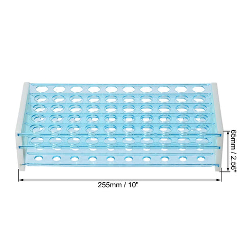 uxcell Detachable Polypropylene Test Tube Holder Rack 50 Hole for 13-16mm Tubes Light Blue 2Pcs...