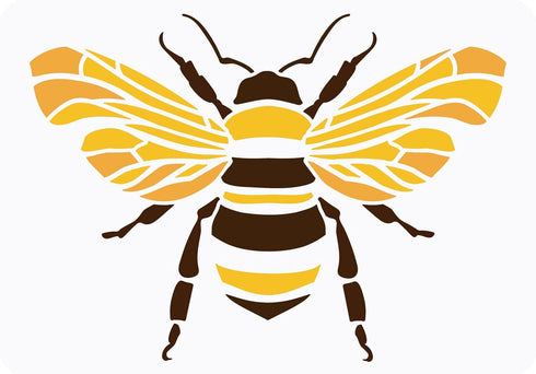 FINGERINSPIRE Bee Stencil 8.3x11.7inch Reusable Datura Bumblebee Drawing Stencil DIY Craft Hornet Painting Template Animal Bee Pattern Stencil for...