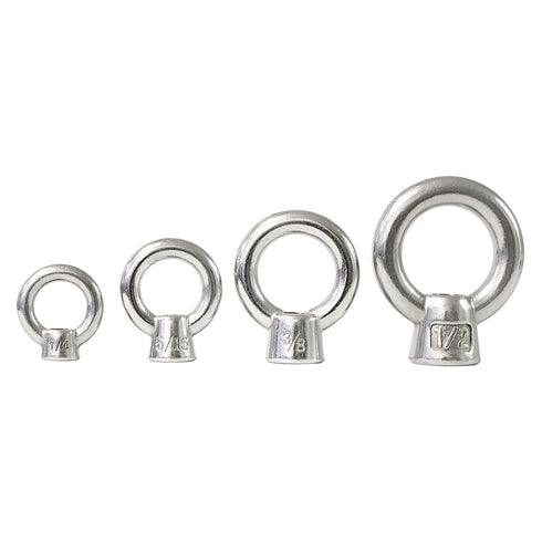 1/4" UNC Marine Grade Lifting Eye Nut, 316 Stainless Steel Threaded Nut Fastener, 4 Packs...