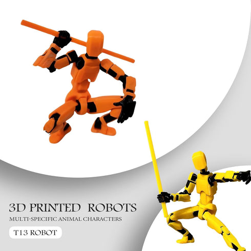 T13 Action Figure?Titan 13 Action Figure 3D Printed Multi-Jointed Movable Robot?Dummy 13 Multi-Jointed Action Figures?Birthday Gifts for Him?White...
