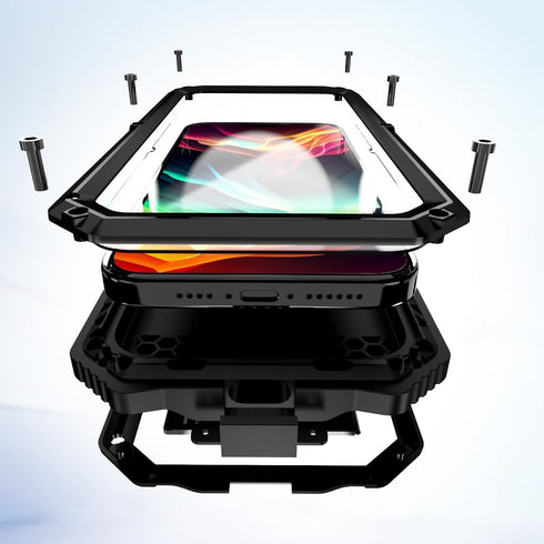 for iPhone 15 Case Heavy Duty Protection with Built in Lens Screen Protector Rugged Stand 360 Full Body Military Grade Metal Bumper Phone Cases Me...