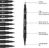 Mogyann Drawing Pens, 12 Pack Dual Brush Pens Black Markers for Art Drawing Sketching...