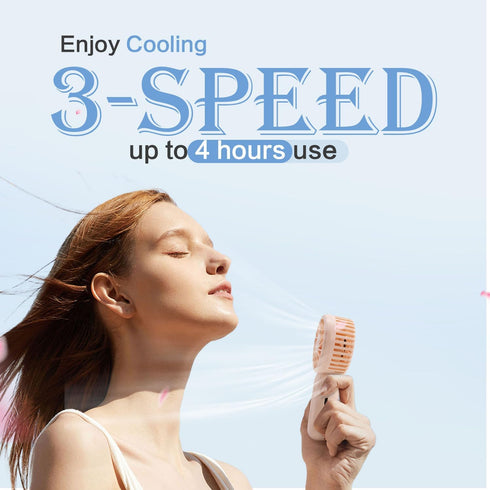 Portable Mini Handheld Fan, 2 in 1 Fan with 3 Colors, USB Rechargeable Small Pocket Fan, 3 Speeds Personal Small Hand Fan for Travel/Summer/Concer...