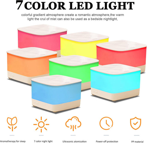 Humidifiers for Bedroom Large Room Baby Home Office Plant,800ml Quiet Aromatherapy Essential Oil Diffusers Cute Portable Ultrasonic Cool Mist Humi...