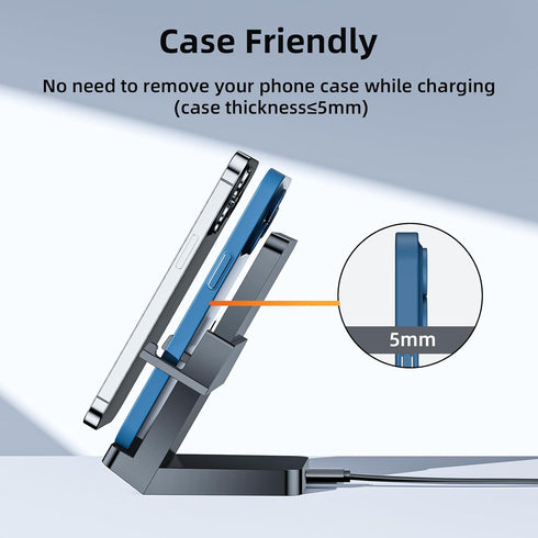 Wireless Charger, 15W Fast Wireless Charging Stand, Wireless Charging Station for iPhone 15/14/13/12/11/XR/XS/8, Samsung Galaxy S23/S22/S21/S20, N...