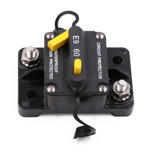 Marine Boat Trolling Motor 60 Amp Surface Mount Circuit Breaker 12V-72V DC with Manual Reset Switch, IP67 Waterproof, UL Certified, Heavy Duty Car...