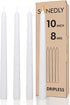 10 inch Taper Candle 4 Pack - Home Interior Long Burning Dripless and Smokeless Unscented Tapered Candles - 8-Hour Burning White...