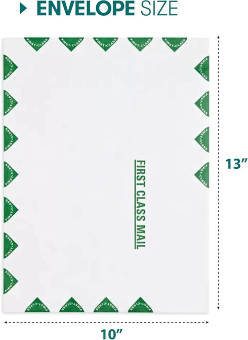 EnDoc 10x13 Tyvek First Class Mailer Envelopes - 15 Count - Open-ended Catalog Mailing Envelopes with Peel and Seal Closure, White with first clas...