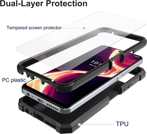 Ailiber Phone Case for Boost Mobile Celero 5G Plus, Celero 5G Plus Case with Screen Protector Tempered Glass, 2 Layer Structure Protection, Shockp...