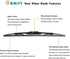 Rear Windshield Wiper Arm Blade Set for Dodge Grand Caravan 2008-2010, for Chrysler Town & Country 2008-2010 minivan Back Windshield Wiper Assembl...
