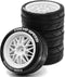 1/10 RC On Road Tires and Plastic Rally Wheels 12mm Hex Drift Tyres for 1:10 Scale Racing Touring Street Car Tamiya TT01 TT02 XV01 TA06 A959 14400...