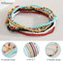 Boho Handmade Beaded African Anklets Multicolor Women Stretch Seed Beads Rainbow Ankle Bracelets Glass Bead Bracelet Elastic Foot and Hand Chain J...