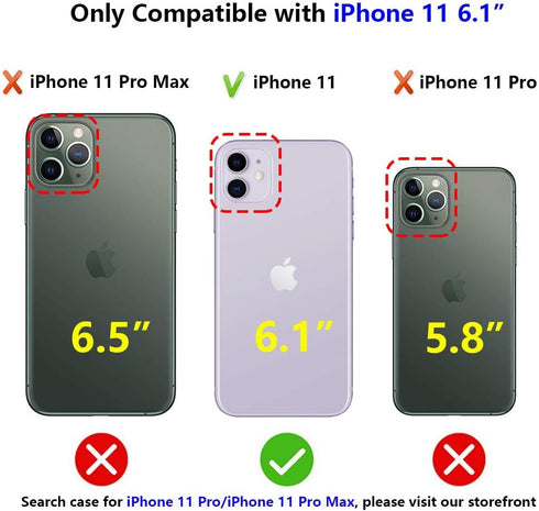 JAHOLAN Compatible with iPhone 11 Case Purple Glitter Sparkle Butterfly Design Clear Shockproof TPU Hard PC Back Cover Slim Protective Phone Case ...