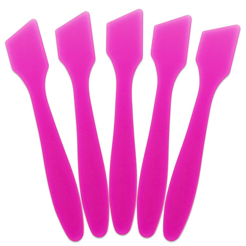 Pana (10 Pieces) 7.35" Pink Large Flexible Mixing Spatula Reusable Cosmetic Skin Care Facial Cream Mask Spatula for Mixing and Sampling...