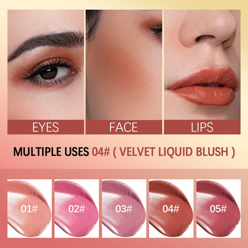 3 Pcs Soft Liquid Blush, Beauty Makeup for Long-Lasting, Natural Skin Tint, Moisturizing Face Stick for Cheek, Matte Finish Looking(#02Happy+#03Ho...