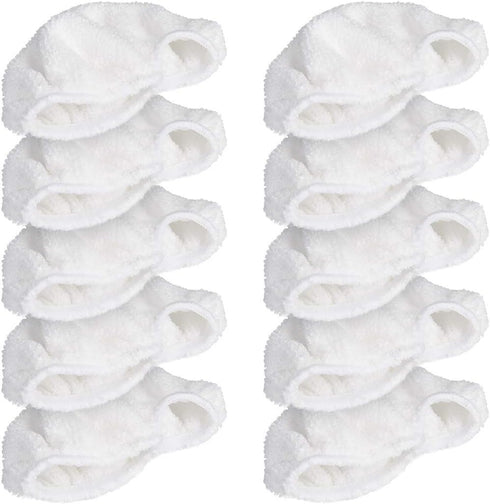 Navaris Microfibre Pads for Steam Cleaner - Set of 10 Replacement Cloths Handheld Steamer 49454 - Washable Wipes for Floor, Wall, Cleaning...