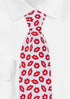 Jacob Alexander Men's Happy Valentine's Day Red Lips Kisses Pattern Regular Length Neck Tie - White...