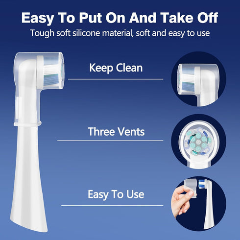 Silicone Toothbrush Head Covers for iO Electric Toothbrush Heads, Eco-Friendly Caps Compatible with Oral B Electric Brush Head, Easy Clean & Odor-...