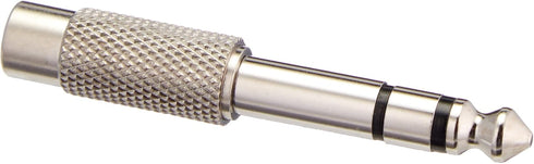 C2G Legrand 6.3mm Stereo Male to RCA Female Audio Adapter, Silver Stereo Plug Adapter, 1 Count, C2G 40640...