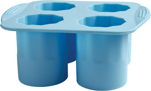 HIC Kitchen Big Shot Silicone Ice Tray, Non-Stick, Makes 4 Ice Shot Glasses...