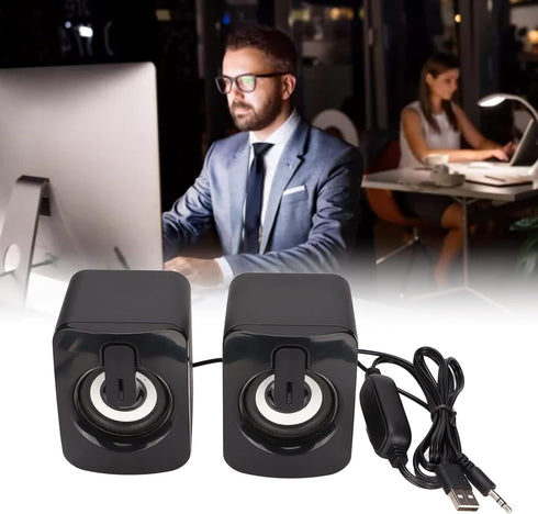 Mini Computer Speaker Stereo Less Distortion USB Powered Wired Small Speaker for for Desktop PC Laptop,Laptop Desktop Gaming Stereo Speaker Comput...