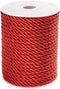 PH PandaHall 20 Yard Red Silk Rope 3-Ply Christmas Cording 5mm Twisted Cord Rope Nylon Twisted Cord Trim Braided Twisted Rope for Bracelet Necklac...