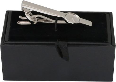 Men Tie Clip 2.1 Inch Silver plated Stainless 26 Letters A-Z + Gift Box...