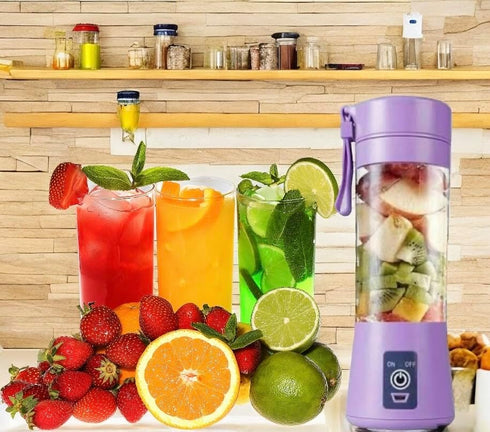Portable Blender for Shakes and Smoothies, Personal Blender for Kitchen, with Rechargeable USB,380Ml 25 watts With 6 Blades, Handheld Blender for ...