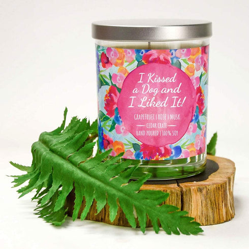 Funny Candles - I Kissed a Dog and I Liked It - Dog Mom Gifts, Grapefruit, Rose, Musk | Luxury Soy , 13.5 Oz. Jar, 10 oz Candle, Dog Lover Gifts F...