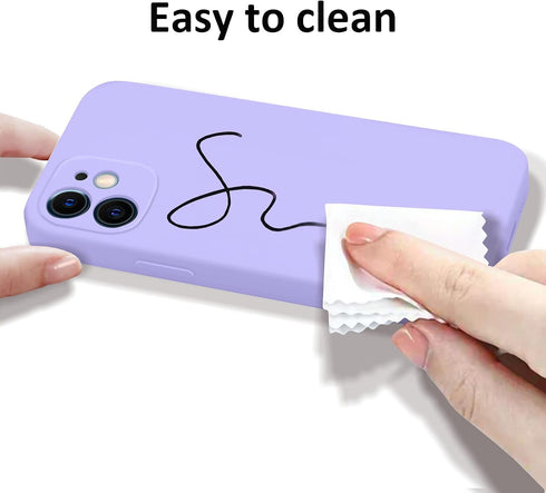 Case for iPhone 12 Silicone, Soft Liquid Silicone Gel Rubber Phone Case Shockproof Protective Case Cover with Camera Lens Protector for iPhone 12 ...
