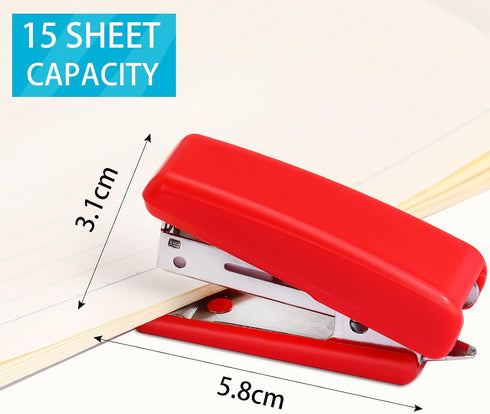 8 Pieces Mini Stapler Office Desktop Stapler with Staples and Yellow Staple Remover Heavy Duty Small Stapler for Desk Office School Paper Teacher ...