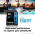 Lexar 32GB (3-Pack) High-Performance 800x PRO SDHC UHS-I Memory Card, C10, U1, V10, 4K UHD Video, Up to 150MB/s Read, for Point-and-Shoot & Mid-Ra...