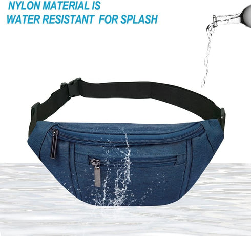 Fanny Pack for Men Women,Crossbody Waist Bag Pack,Belt Bag for Travel Walking Running Hiking Cycling,Easy Carry Any Phone,Wallet (Dark blue)...