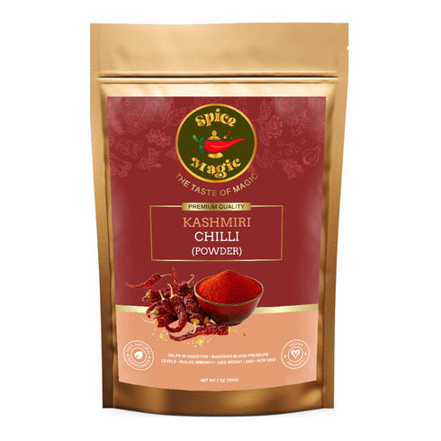 Spice Magic Ground Spices ~ 100% Pure, Aromatic & Natural I Gluten-Free I Non-GMO I Indian Origin (7oz (200g), Kashmiri Chilli Powder)...