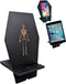 Unique Coffin Cell Phone Stand with Cool Engraved Skeleton for Halloween Goth Office Desk Accessories Supplies - Spooky Phone Holder for iPhone Ip...