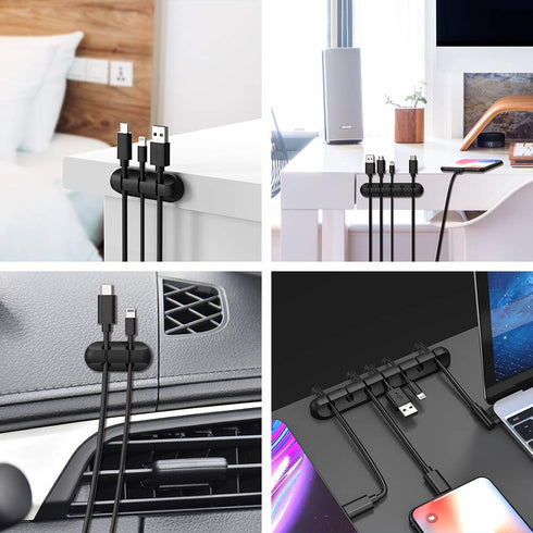 Cord Organizer, Cable Clips Cord Holder, Cable Management USB Cable Power Wire Cord Clips, 2 Packs Cable Organizers for Car Home and Office (5, 3 ...