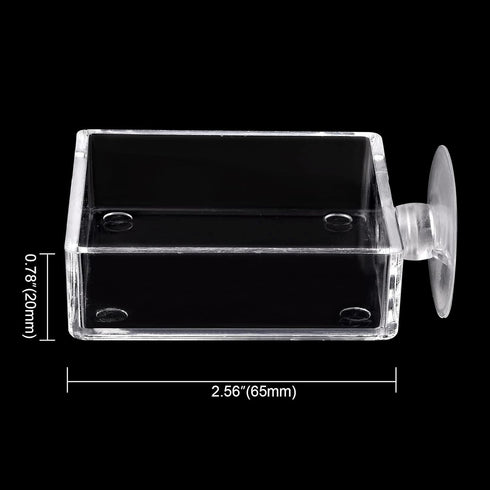 Shrimp Feeding Dish Square Fish Tank Feeding Bowl Clear Acrylic Aquarium Feeder Bowl with Suction Cup...