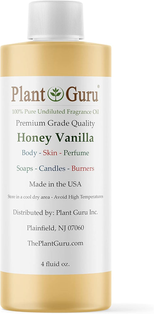 Honey Vanilla Fragrance Oil 4 fl. oz. Scented Oil for DIY Soap Making, Candles, Bath Bombs, Body Butters. Used in Aromatherapy Diffusers, Burners ...