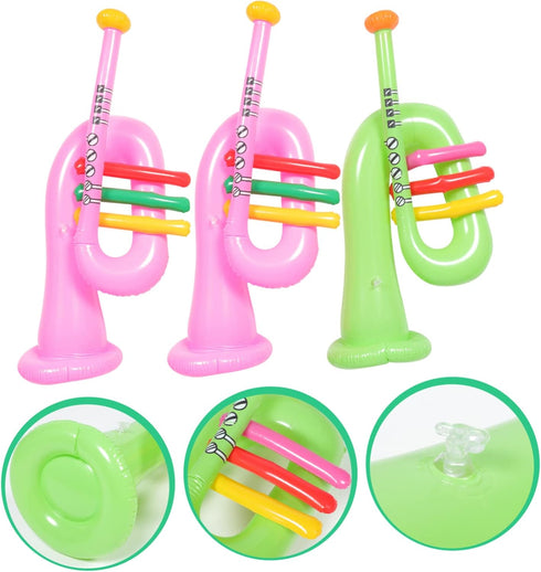 IMIKEYA 3pcs Inflatable Musical Instrument Instruments for Kids Music Decor Inflatable Toy Music Party Decoration Portable Inflation Instrument Bl...