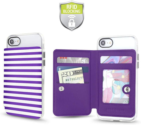 Cell Phone Wallet for Back of Phone, Stick On Wallet Credit Card ID Holder with RFID Protection Compatible with iPhone, Galaxy & Most Smartphones ...