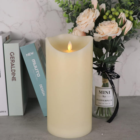 Eldnacele Large LED Candles with 6H Timer Flickering Flame, Battery Operated Electric Candles with Real Wax Warm Light for Christmas Halloween Hom...