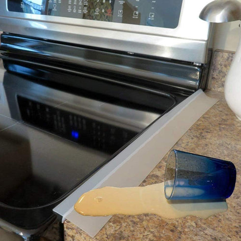 Silicone Kitchen Stove Counter Gap Cover Long & Wide Gap Filler (2 Pack) Seals Spills Between Counters, Stovetops, Washing Machines, Oven, Washer, Dryer - Heat-Resistant and Easy Clean (White)…